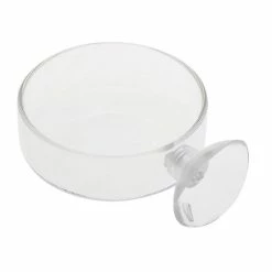Initially Nouveau Fish Tank Feeder Aquarium Crevettes Clear Glass Feeding Bowl Clear Dish Tray Round Container Dish 1 Pièce