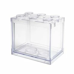 Cumdel Bureau Mini Fish Tank USB Led Fish Box Aquarium Blocs Empilés Pour Le Décor De Bureau à Domicile