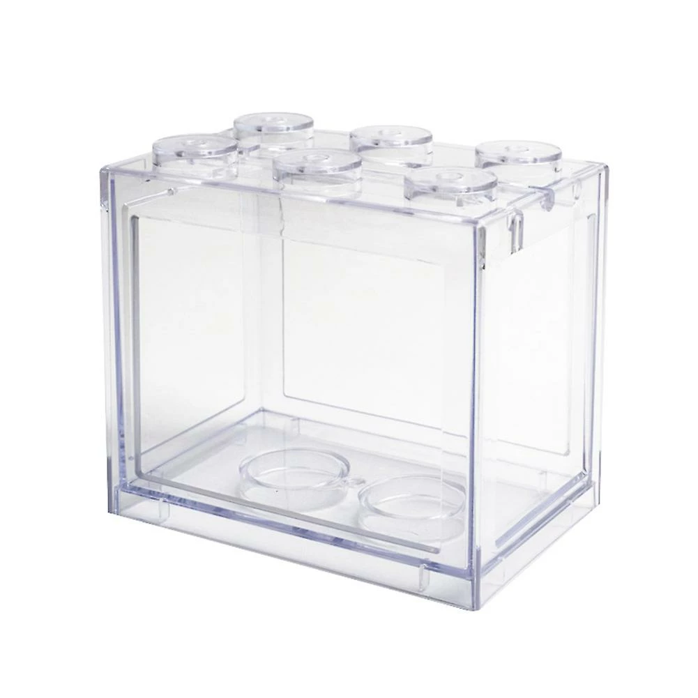 Cumdel Bureau Mini Fish Tank USB Led Fish Box Aquarium Blocs Empilés Pour Le Décor De Bureau à Domicile 1 Cumdel Bureau Mini Fish Tank USB Led Fish Box Aquarium Blocs Empilés Pour Le Décor De Bureau à Domicile