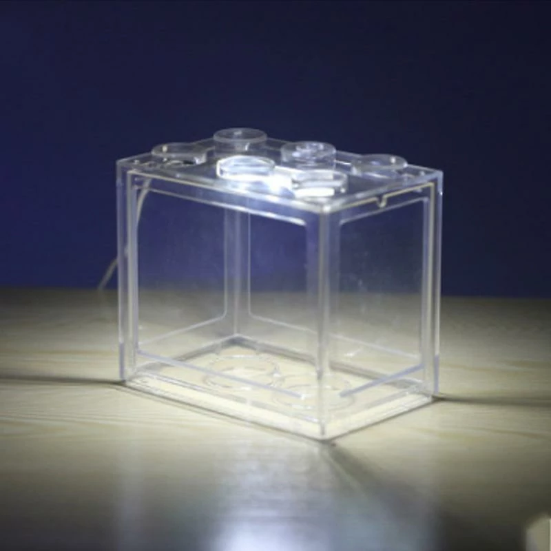 Cumdel Bureau Mini Fish Tank USB Led Fish Box Aquarium Blocs Empilés Pour Le Décor De Bureau à Domicile 4 Cumdel Bureau Mini Fish Tank USB Led Fish Box Aquarium Blocs Empilés Pour Le Décor De Bureau à Domicile – Image 4