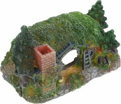 Unbranded Simulation Hobbit House Creative Fish Tank Ornement Résine Fish Tank Ornament