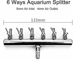 Unbranded Aquarium Air Flow Splitter Fish Tank Accessoires De Pompe à Air En Acier Inoxydable (6 Voies) -Pompe À Eau Boutique 473308067 max