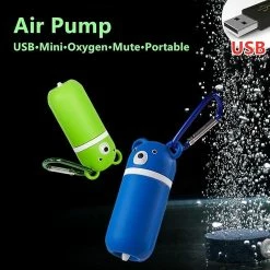 Unbranded Portable Mini Pompe à Oxygène Puissance Pompe à Air Mute USB Charge Rechargeable Puissance Compresseur D’oxygène Aquarium Fish Tank Extérieur