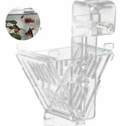 Santic Aquarium Cone Red Worm Feeder Fish Tank Mangeoire De Crevettes En Forme De V