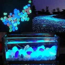 Yaqinuo Fish Tank Rocks Glow Blue / Glow Dans Les Cailloux Sombres Pour Le Jardin / Aquarium / Aquarium -Pompe À Eau Boutique 543132313 max
