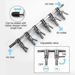 Unbranded Aquarium Air Flow Splitter Fish Tank Accessoires De Pompe à Air En Acier Inoxydable (6 Voies) -Pompe À Eau Boutique 553928564 max
