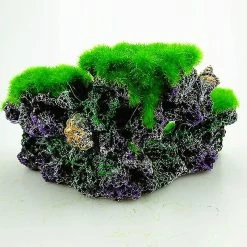 Santic Ornement D’aquarium Mousse Corail Rocher Fish Tank Cacher Grotte Résine Pierre Paysage Décor