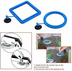 Unbranded 4pcs Aquarium Fish Feeder Feeder Anneau Carré Rond Flottant Cercle Alimentaire -Pompe À Eau Boutique 582634841 max