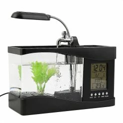 Woosien Usb Desktop Mini Fish Tank Aquarium Lcd Minuterie Horloge Led Lampe Lumière Noire 8 Woosien Usb Desktop Mini Fish Tank Aquarium Lcd Minuterie Horloge Led Lampe Lumière Noire -Pompe À Eau Boutique 608388642 max