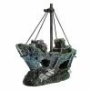 Unbranded Ornement Décoration Fish Tank Accessoires Home Décorations Animaux De Compagnie Fournitures Pour Animaux De Compagnie Résine Bateau De Pêche Aquarium Embellissement