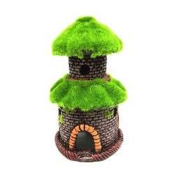 Unbranded Aquarium Set Décoratif Flocage Maison Fish Tank Aménagement Paysager Décoration Résine Maison-double Animaux Aquatiques Tissu