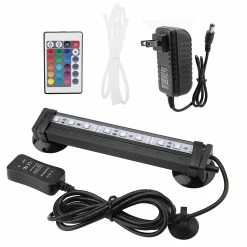 Gegong Fish Tank Bubble Light Lumière Led Sous-marine Avec Télécommande Kit De Lumière D’aquarium 16cm US Plug