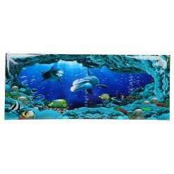 Gegong Poster De Fond Décoratif Sea World Peintures Pvc Autocollant Paysage Pour Aquarium Fish Tank61x30cm