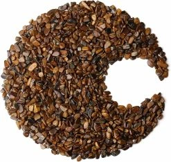 Unbranded Tiger's Eye Crystal Chips Fish Tank Gravel Vase Filler Stones Crushed Crystals Gemstone Polished Healing Crystals Natural Quartz Stone 0.44lbs 200g