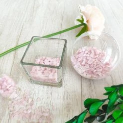 Unbranded Rose Quartz Crystal Chips Fish Tank Gravel Vase Filler Stones Crushed Crystals Gemstone Polished Healing Crystals Natural Quartz Stone 0.44lbs 200g