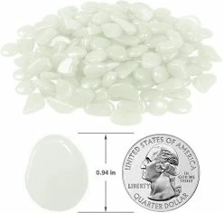 Unbranded Glow In The Dark Pebbles, Glowing Rocks For Aquarium Decoration, Outdoor Decor, Garden Lawn Yard, Walkway, Fish Tank, Pathway, Driveway (White-200pcs) -Pompe À Eau Boutique 783774207 max