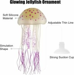 Unbranded Fish Tank Jellyfish Decoration, Silicone Fluorescent Jellyfish Glow Ornaments Aquarium Decor With Suction Cup, Purple, 2.8"x5.5" 7 Unbranded Fish Tank Jellyfish Decoration, Silicone Fluorescent Jellyfish Glow Ornaments Aquarium Decor With Suction Cup, Purple, 2.8"x5.5" -Pompe À Eau Boutique 783774231 max