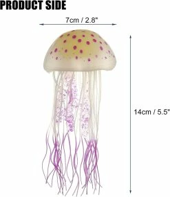 Unbranded Fish Tank Jellyfish Decoration, Silicone Fluorescent Jellyfish Glow Ornaments Aquarium Decor With Suction Cup, Purple, 2.8"x5.5" 8 Unbranded Fish Tank Jellyfish Decoration, Silicone Fluorescent Jellyfish Glow Ornaments Aquarium Decor With Suction Cup, Purple, 2.8"x5.5" -Pompe À Eau Boutique 783774236 max