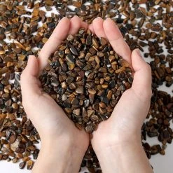 Unbranded Natural Tiger Eye Stones Rocks Chips Vase Filler Rocks For Succulent Plant Small Fish Tank Aquarium Gravel Decorative Pebbles Stones(200 Gram)