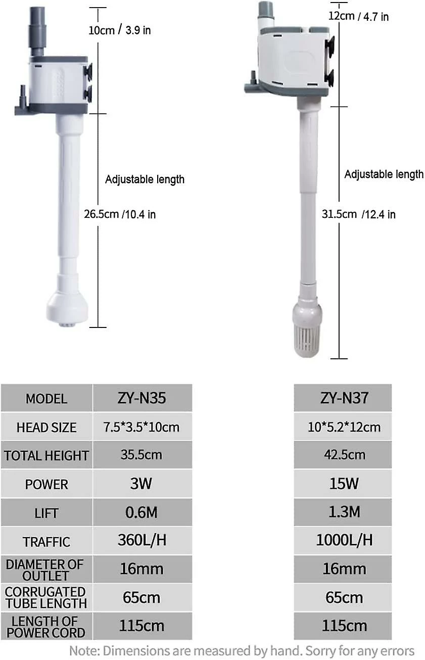 Unbranded Aquarium Fish Filter 3 In 1 Multi-Function Oil Film Filter Pump 360-1000L/H Submersible Water Filter Pump (ZY-N37 15W 266GPH(1000L/H)) 3 Unbranded Aquarium Fish Filter 3 In 1 Multi-Function Oil Film Filter Pump 360-1000L/H Submersible Water Filter Pump (ZY-N37 15W 266GPH(1000L/H)) – Image 3