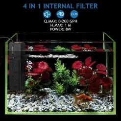 Unbranded Submersible Aquarium Internal Filter 8W, Adjustable Fish Tank Filter With 200 GPH Water Pump For 10-50 Gallon Fish Tank 200GPH, 8W -Pompe À Eau Boutique 783776777 max