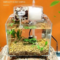 Unbranded Desktop Aquarium Small Betta Fish Pour Réservoir Avec Pompe Filtre Coton Pour Tropical -Pompe À Eau Boutique 792054616 max
