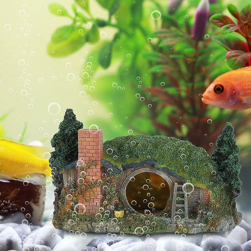 Gegong Artificial House Rockery Landscaping Decoration Home Ornament With Air Stone For Aquarium Fish Tank 2 Gegong Artificial House Rockery Landscaping Decoration Home Ornament With Air Stone For Aquarium Fish Tank – Image 2