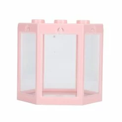 Gegong Small Hex Shape Fish Tank Desktop Plastic Fish Aquarium Decoration For Office/homepink