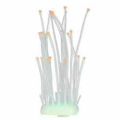Gegong Artificiel Corail Silicone Fluorescent Simulation Aquarium Fish Tank 2Couleur Tube Décorationvert 20x8cm