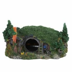 Gegong Creative Resin Castle Wooden House Tree Rocky Fish Tank Aquarium Ornament Cave Decoration